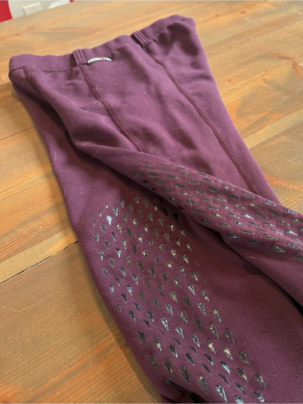 Kids Burgundy Winter Fleece Riding Tights